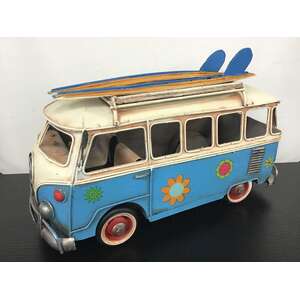 Large Metal VW Combi Van Model | Surfboards | 18 cm Tall 