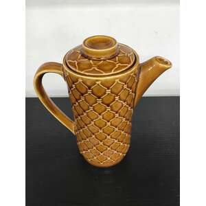 VINTAGE Ceramic Coffee Pot w Basket Weave Texture | Japan 