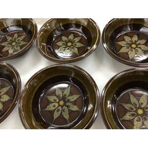 MCM Mikasa Dimension Impact Stoneware Small Bowl x 6 | 18 cm | Geometric Pattern | Japan 